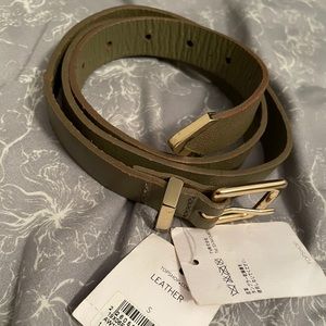 Topshop Crackle Leather Olive Belt NWT Size S NWT